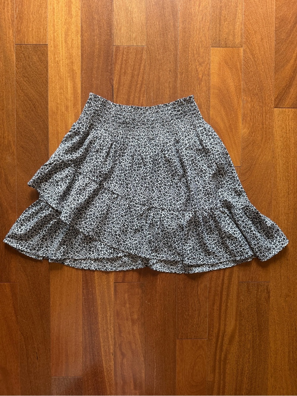 Altar’d State Tiered Ruffle Mini Skirt - Black & White - Picture 2 of 3